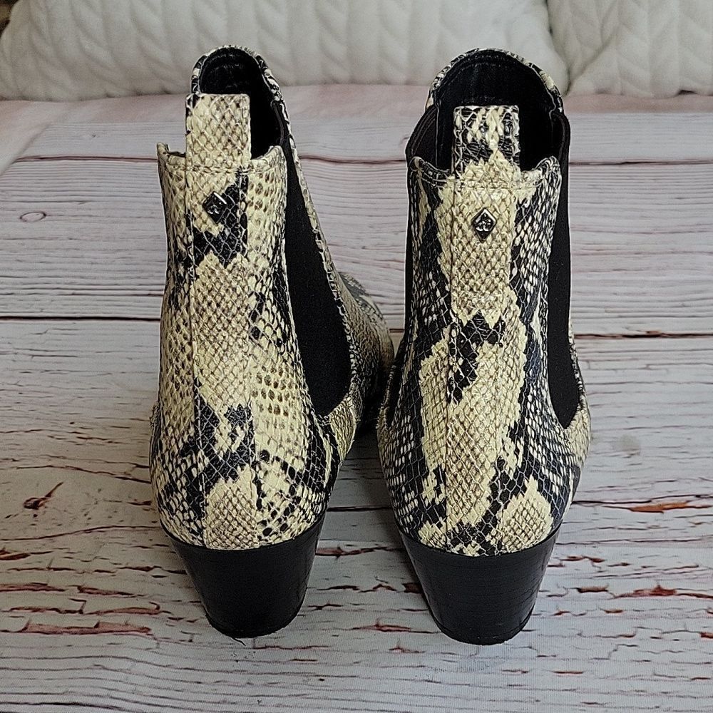 SAM EDELMAN Western Styled Snake Patterned Ankle Boots Size 7 - Picture 5 of 9